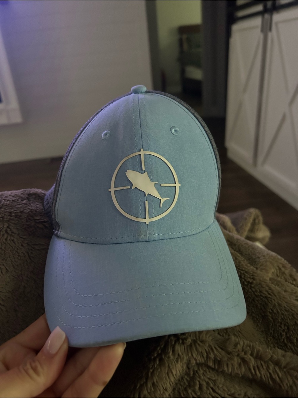 NWOTS Light Blue Fishing Logo Trucker Hat